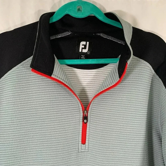 Footjoy Jacket Men's Large Grey 1/4 Zip Long Sleeve Brookridge Golf Pullover - Picture 3 of 12